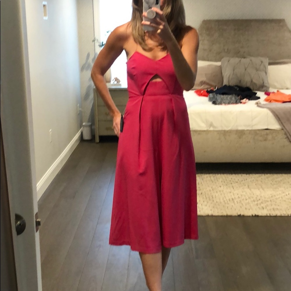 NWT Pink cutout culotte jumpsuit.